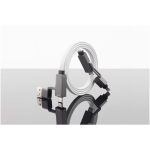 Magnetische oplaadkabel met oprolfunctie en dubbele ingang 60W kleur grijs vijfde weergave