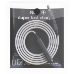 Magnetische oplaadkabel met oprolfunctie en dubbele ingang 60W kleur grijs tweede weergave met doos