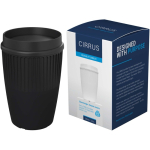 Herbruikbare beker met 360° deksel en isolerende rand 350ml kleur zwart vierde weergave