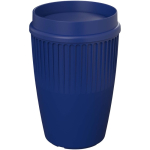 Herbruikbare beker met 360° deksel en isolerende rand 350ml kleur blauw