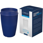 Herbruikbare beker met 360° deksel en isolerende rand 350ml kleur blauw vierde weergave