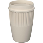 Herbruikbare beker met 360° deksel en isolerende rand 350ml kleur zand