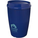 Herbruikbare beker van gerecycled kunststof met enkele wand 350 ml kleur blauw weergave bedrukking logo 2