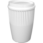 Herbruikbare beker van gerecycled kunststof met enkele wand 350 ml kleur wit