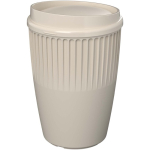 Herbruikbare beker van gerecycled kunststof met enkele wand 350 ml kleur zand