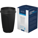 Enkelwandige beker met 360°-deksel en isolerende rand 350ml kleur zwart vierde weergave