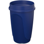 Enkelwandige beker met 360°-deksel en isolerende rand 350ml kleur blauw