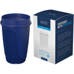 Enkelwandige beker met 360°-deksel en isolerende rand 350ml kleur blauw vierde weergave