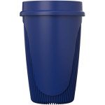 Enkelwandige beker met 360°-deksel en isolerende rand 350ml kleur blauw tweede weergave met zijkant