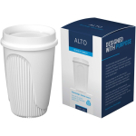 Enkelwandige beker met 360°-deksel en isolerende rand 350ml kleur wit vierde weergave
