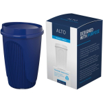 Herbruikbare beker met klikdeksel en isolerende rand 350ml kleur blauw vierde weergave