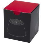 Compacte magnetische speaker met aluminium afwerking en 3 W vermogen kleur zilver tweede weergave met doos