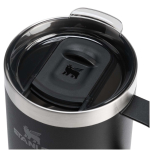 Thermische mok met spatbestendig deksel van roestvrij staal 350ml Stanley kleur zwart weergave detail 1