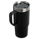 Thermische mok met morsbestendig deksel en dubbele wand 473ml Stanley kleur zwart derde weergave achterkant