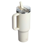 Stanley thermobeker 1,18 L met lekvrije inklapbare rietje kleur beige tweede weergave achterkant
