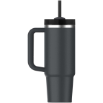Stanley thermobeker 890 ml met draaideksel en herbruikbaar rietje kleur zwart tweede weergave achterkant