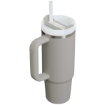 Stanley thermobeker 890 ml met draaideksel en herbruikbaar rietje kleur grijs tweede weergave achterkant