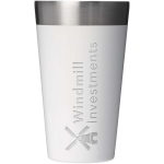 Stapelbare beker met dubbele wand en vacuümisolatie 470ml Stanley kleur wit weergave bedrukking logo 2