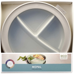 Luchtdichte lunchbox met 3 aparte vakken 1L Mepal kleur wit tweede weergave met doos