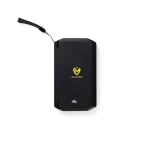 Opvouwbare zonnepowerbank met snelladen Nordic Drift Titan 10000mAh kleur zwart weergave met logo