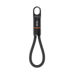 USB-C-snelloplaadkabel met karabijnhaak Nordic Drift Everest 60W kleur zwart met afdrukgebied