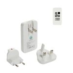 Ultradunne platte oplader met reisstekkers en USB-C 65W kleur wit met afdrukgebied