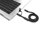 2-in-1 snellaadkabel gevlochten anti-knoop 60W 120 cm kleur zwart derde weergave