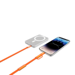2-in-1 snellaadkabel gevlochten anti-knoop 60W 120 cm kleur oranje tweede weergave