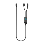 Op maat gemaakte oplaadkabel met dubbele USB-C-uitgang, snelladen 100W kleur zwart weergave met logo