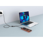Op maat gemaakte oplaadkabel met dubbele USB-C-uitgang, snelladen 100W kleur zwart sfeer weergave