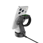 Opvouwbare 3-in-1 draadloze oplader met ultrasnel laden 25 W kleur grijs zesde weergave
