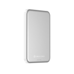 Magnetische QI2.2-powerbank van gerecycled aluminium, ultradun, 5000 mAh kleur zilver tweede weergave
