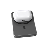 Ecologische magnetische powerbank met draadloos laden 15W 5000 mAh kleur zwart weergave 11