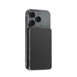 Ecologische magnetische powerbank met draadloos laden 15W 5000 mAh kleur zwart tweede weergave