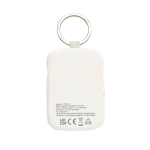 Eco powerbank sleutelhanger met geïntegreerde kabels 2000 mAh kleur wit zesde weergave