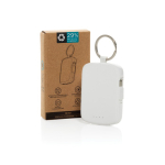 Eco powerbank sleutelhanger met geïntegreerde kabels 2000 mAh kleur wit weergave met doos