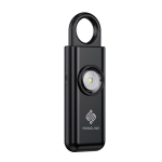 Slim persoonlijk alarm met licht en USB-C-opladen 150 dB kleur zwart weergave met logo