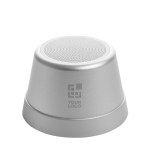 Compacte magnetische speaker met IPX4 bescherming 5W 500mAh kleur zilver met afdrukgebied