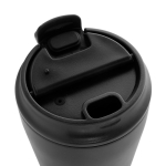 Thermobeker van plastic voor koffie met lekvrije deksel 220 ml kleur zwart zesde weergave