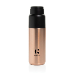 Thermosfles met geïntegreerde beker, lekvrij en vacuümisolatie 500 ml kleur taupe weergave met logo
