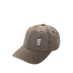 6-panel cap met washed look van gerecycled katoen 270 g/m² kleur bruin met afdrukgebied