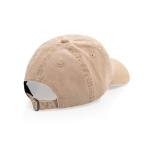 6-panel cap met washed look van gerecycled katoen 270 g/m² kleur beige tweede weergave