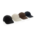 Lichte en ademende 5 panel cap van gerecycled nylon kleur zwart algemene weergave