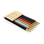Ergonomische driehoekige pen met soft touch en blauwe inkt kleur zwart algemene weergave