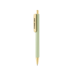Ergonomische driehoekige pen met soft touch en blauwe inkt kleur groen met afdrukgebied