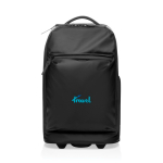 Cabine trolley rugzak met wielen en RFID Swiss Peak 22L kleur zwart weergave met logo