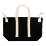 Strandtas van gerecycled canvas met gewassen afwerking 400 g/m² kleur zwart tweede weergave