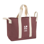 Strandtas van gerecycled canvas met gewassen afwerking 400 g/m² kleur donker bruin met afdrukgebied