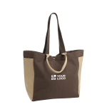 Shopper-weekendertas van gerecycled canvas, 18 L, 400 g/m² kleur bruin met afdrukgebied
