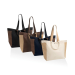 Shopper-weekendertas van gerecycled canvas, 18 L, 400 g/m² kleur gebroken wit algemene weergave